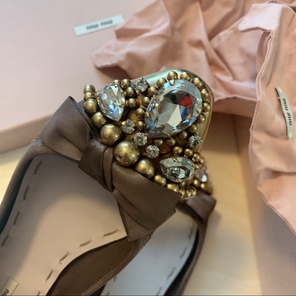 SOLD 💛 Miu miu Jeweled Ballet Flats 💎 - Picture 7 of 9